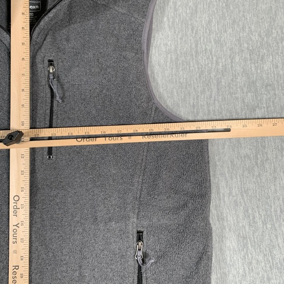 LL Bean Fleece Vest Mens Large Gray Full Zip Sleeveless Jacket Outdoors Hiking - Picture 7 of 10
